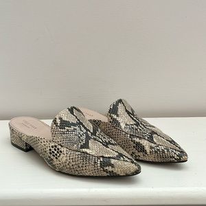 Cole Haan Snake Skin Print Pointed Slide on Loafers size 8